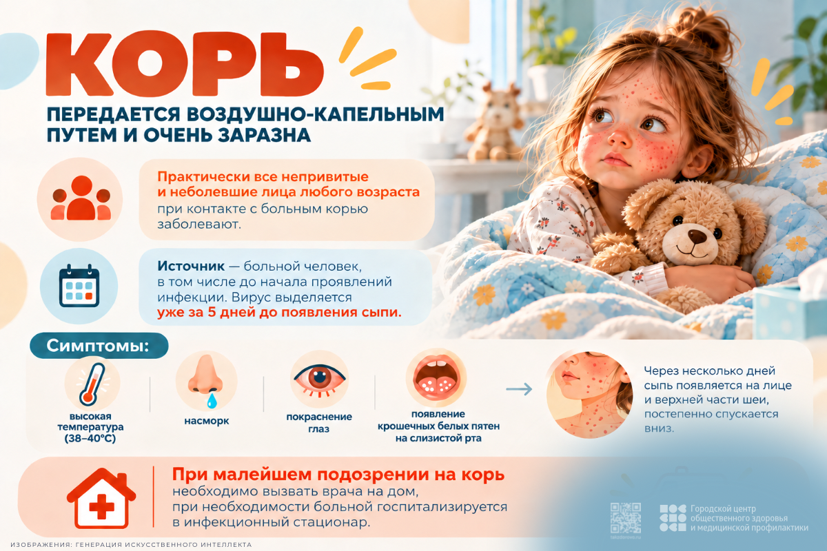Корь — острое вирусное инфекционное заболевание, которое отличается очень высокой заразностью.